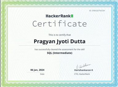 HackerRank SQL (Intermediate) Certification
